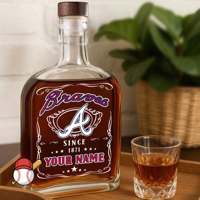 LIMITED EDITION - NEW CUSTOMIZED MLB09 ABS ATLANTA BRAVES LUXURY WHISKEY BOTTLE 450ML