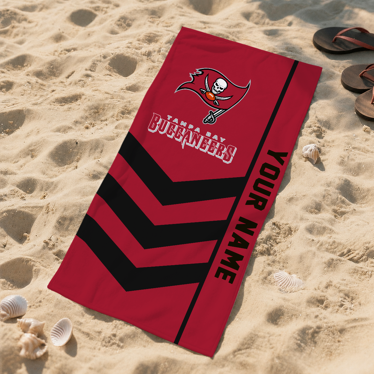 HOT DEAL - NEW CUSTOMIZED NFL10 TBB TAMPA BAY BUCCANEERS BEACH TOWEL