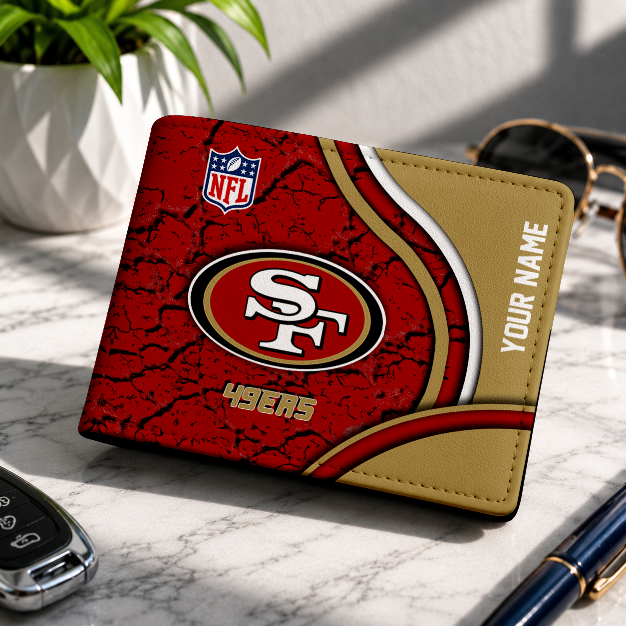 LIMITED EDITION - NEW CUSTOMIZED NFL11 SF49 SAN FRANCISCO 49ERS LEATHER WALLET