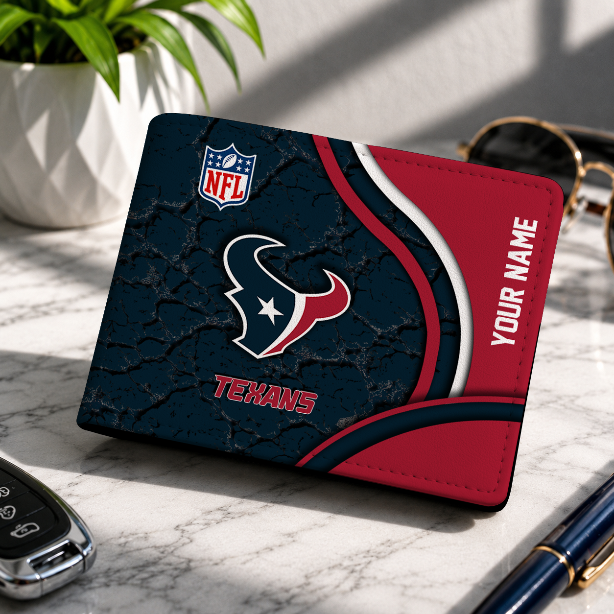 LIMITED EDITION - NEW CUSTOMIZED NFL15 HTT HOUSTON TEXANS LEATHER WALLET