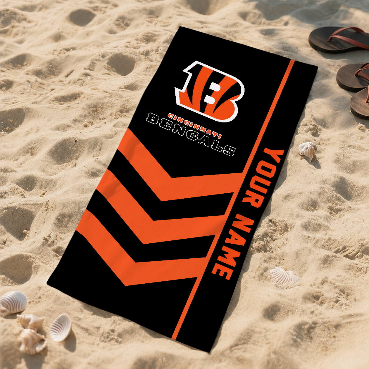 HOT DEAL - NEW CUSTOMIZED NFL16 CCB CINCINNATI BENGALS BEACH TOWEL