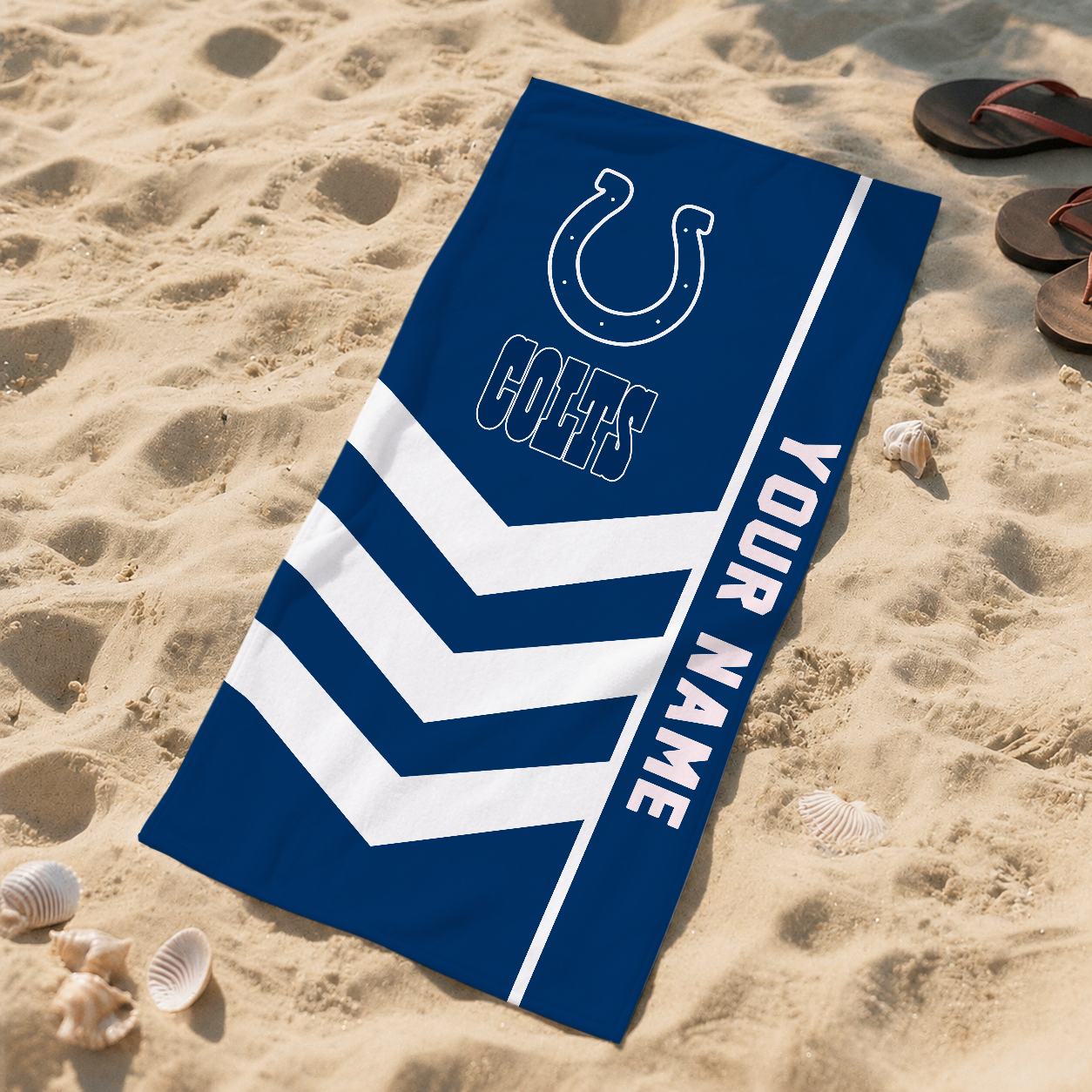 HOT DEAL - NEW CUSTOMIZED NFL17 IDC INDIANAPOLIS COLTS BEACH TOWEL