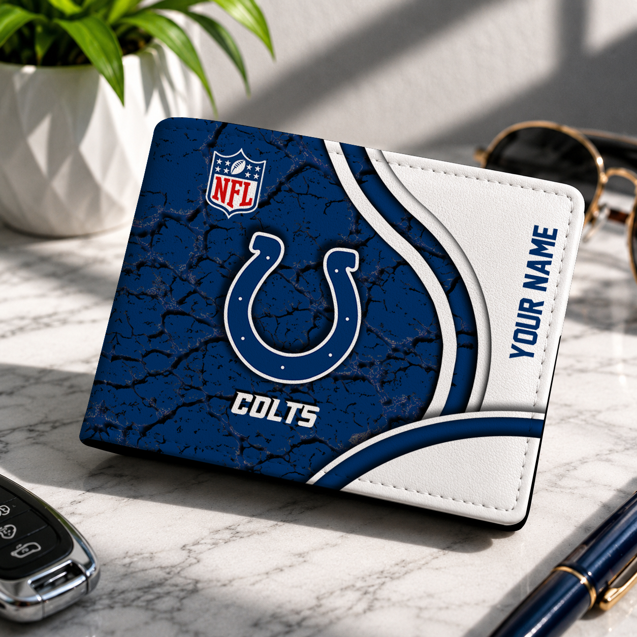 LIMITED EDITION - NEW CUSTOMIZED NFL17 IDC INDIANAPOLIS COLTS LEATHER WALLET