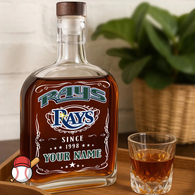 LIMITED EDITION - NEW CUSTOMIZED MLB21 TBR TAMPA BAY RAYS LUXURY WHISKEY BOTTLE 450ML