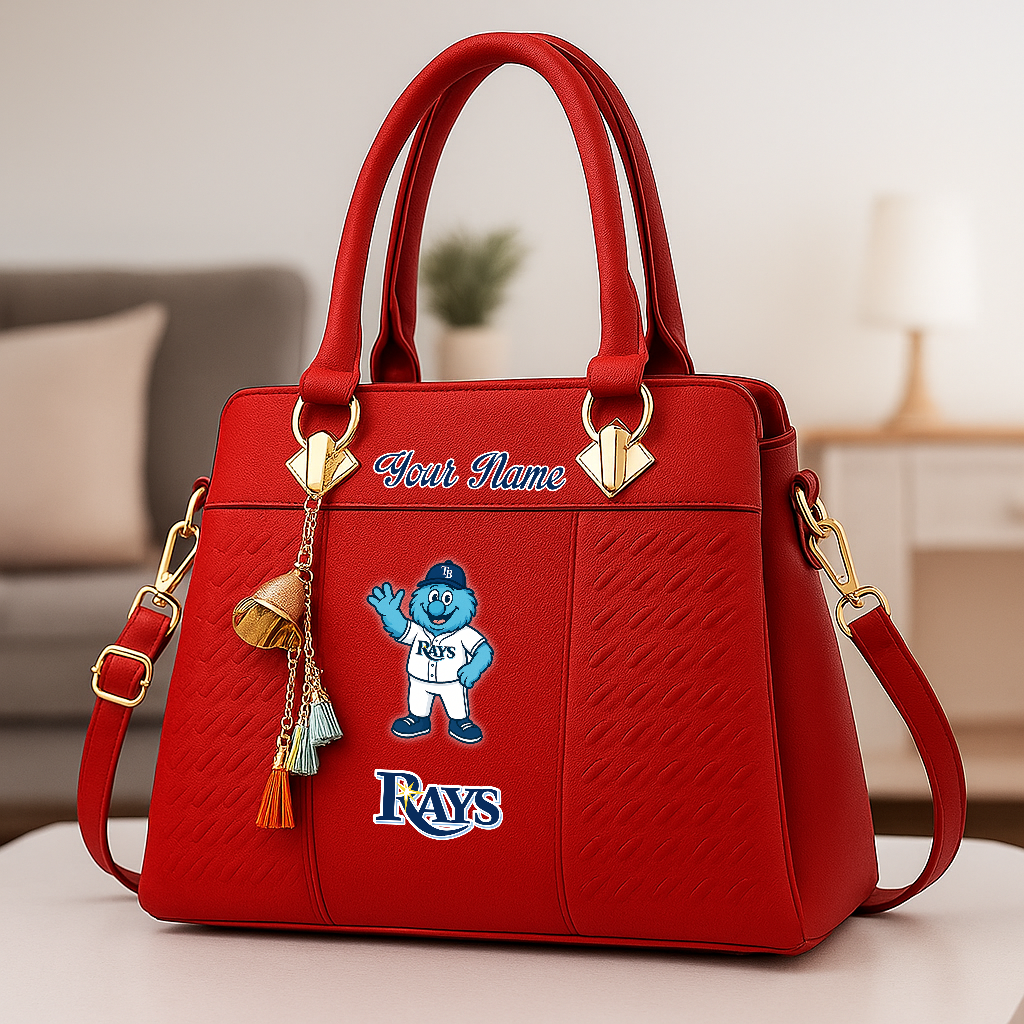 LIMITED EDITION - NEW CUSTOMIZED MLB21 TBR TB RAYS ZIP HANDBAG MULTICOLOR