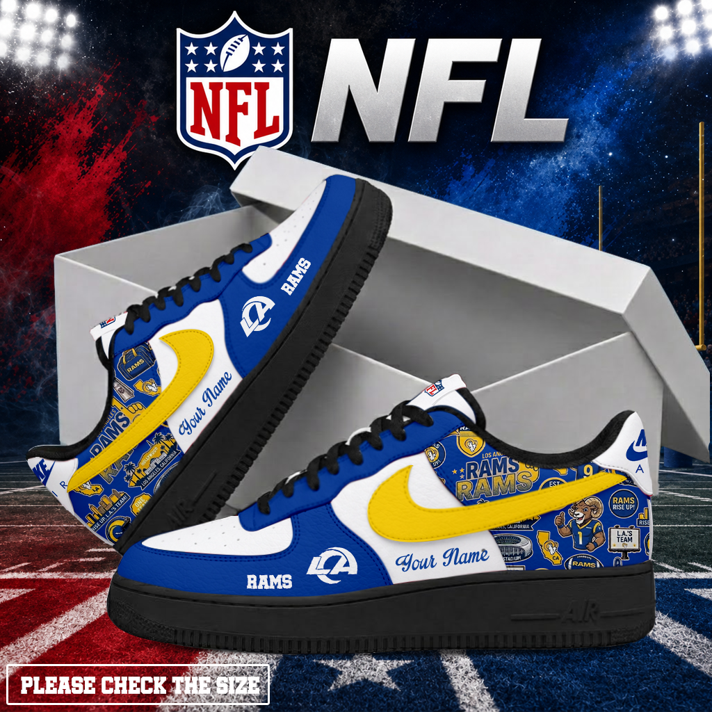 FINAL SALE - NEW CUSTOMIZED NFL22 LAR LOS ANGELES RAMS AF1 SHOES