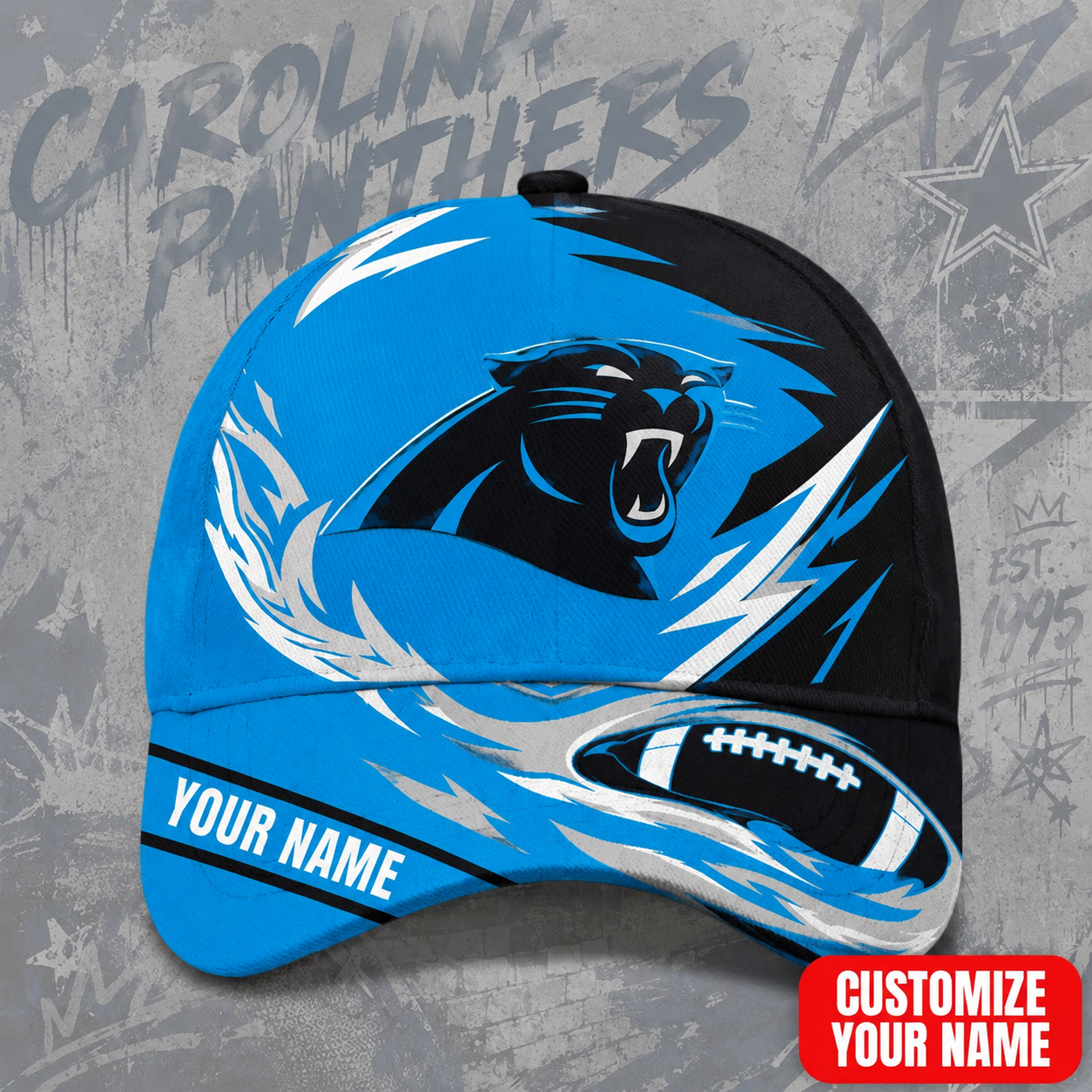 SPECIAL EDITION - NEW CUSTOMIZED NFL23 CLP CAROLINA PANTHERS CLASSIC CAP