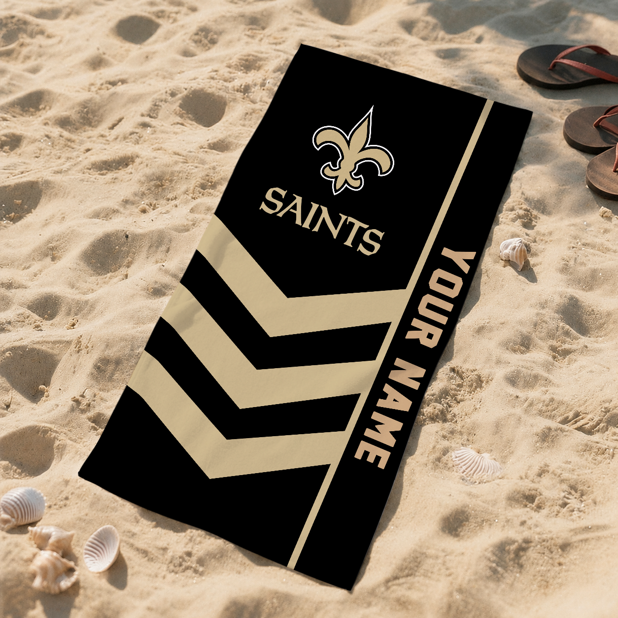 HOT DEAL - NEW CUSTOMIZED NFL24 NOS NEW ORLEANS SAINTS BEACH TOWEL