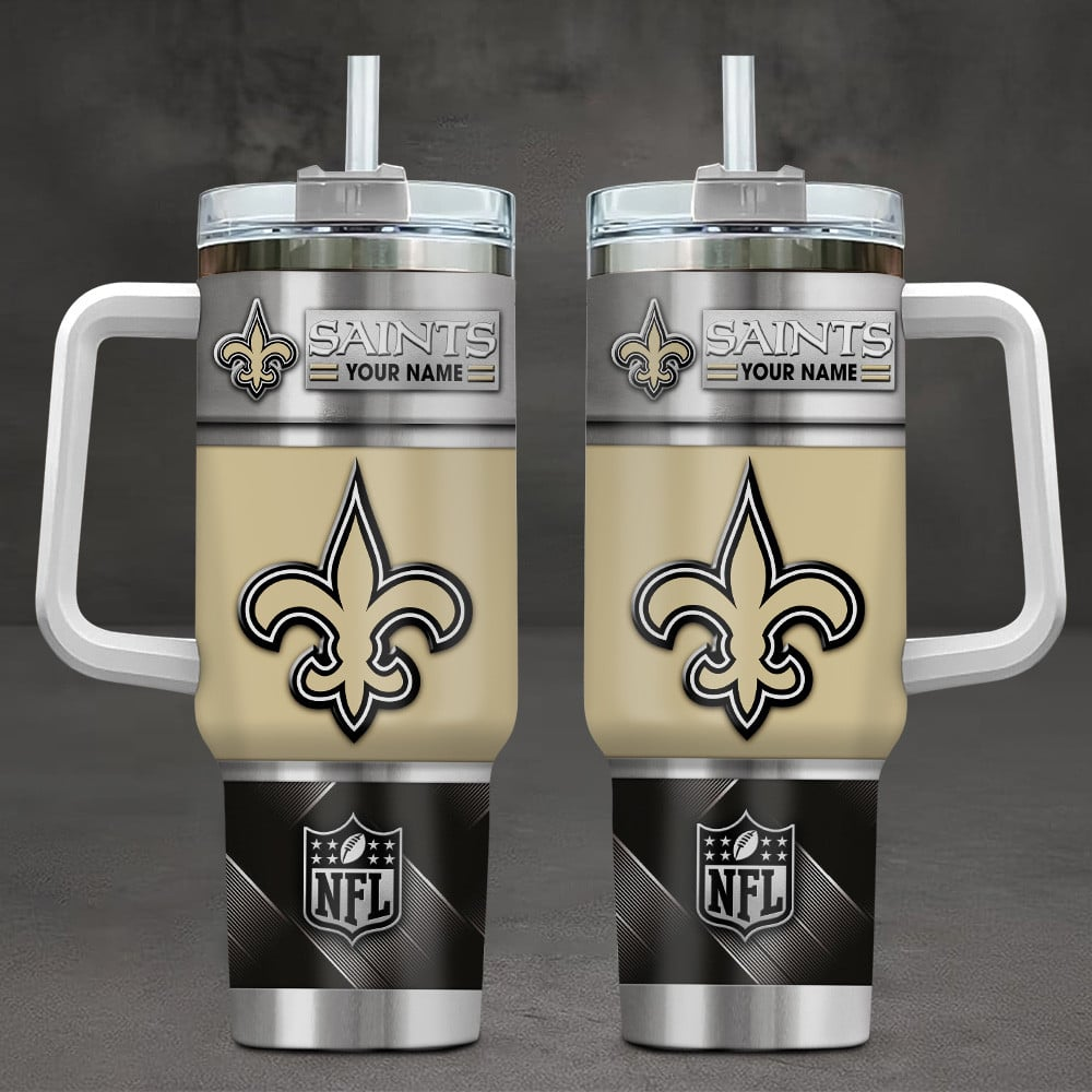 FINAL SALE - NEW CUSTOMIZED NFL24 NOS NEW ORLEANS SAINTS TUMBLER CUP