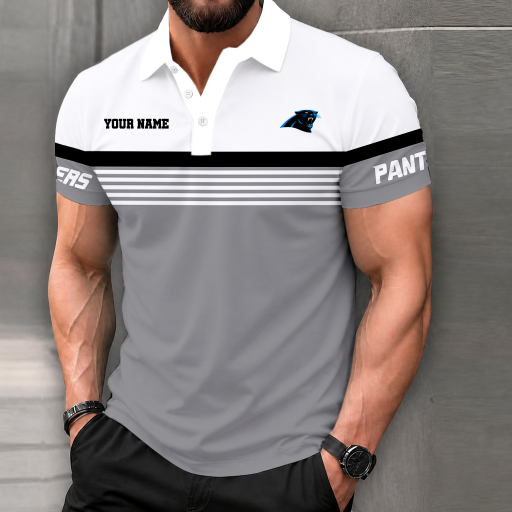 FINAL SALE - NEW CUSTOMIZED NFL23 CLP CAROLINA PANTHERS POLO SHIRT