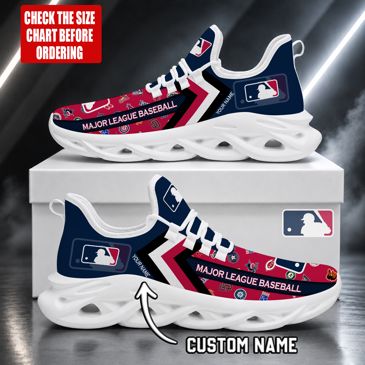FINAL SALE - NEW CUSTOMIZED MLB32 MLB ALL TEAMS MAX SOUL SHOES