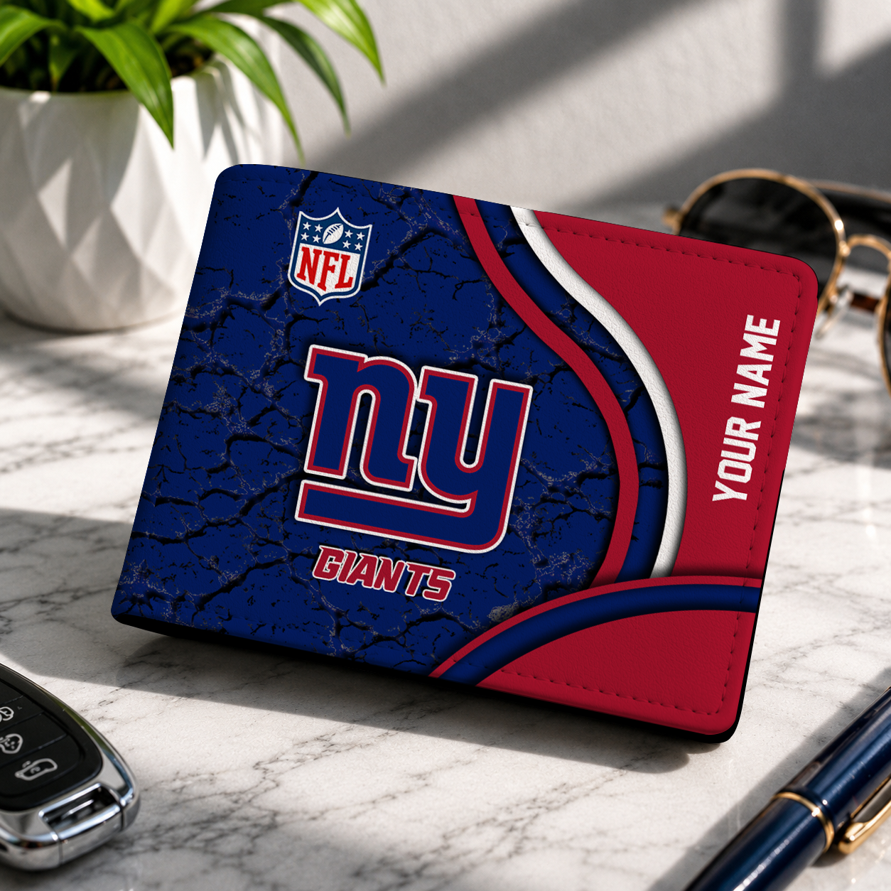 LIMITED EDITION - NEW CUSTOMIZED NFL32 NYG NEW YORK GIANTS LEATHER WALLET