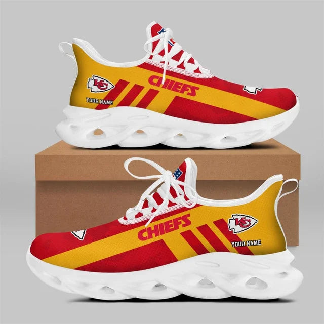 VIRAL EDITION - NEW CUSTOMIZED NFL01 KCC KANSAS CITY CHIEFS UNISEX MAX SOUL SHOES