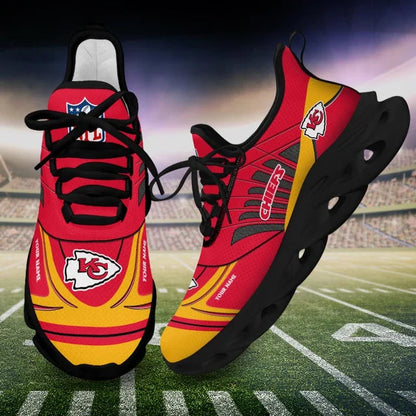 SPECIAL EDITION - NEW CUSTOMIZED NFL01 KCC KANSAS CITY CHIEFS UNISEX MAX SOUL SHOES
