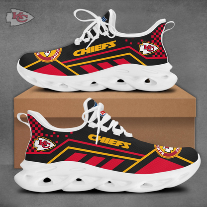 LIMITED EDITION - NEW CUSTOMIZED NFL01 KCC KANSAS CITY CHIEFS MAX SOUL SHOES