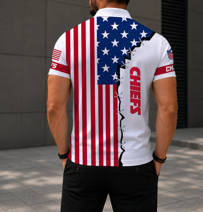 LIMITED EDITION - NEW CUSTOMIZED NFL01 KCC KANSAS CITY CHIEFS POLO SHIRT, ZIP POLO SHIRT & T-SHIRTS