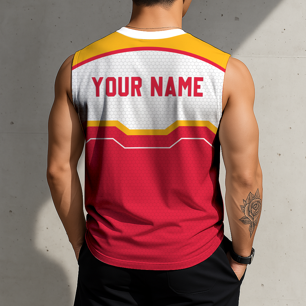 FINAL SALE - NEW CUSTOMIZED NFL01 KCC KANSAS CITY CHIEFS MEN'S GYM SHIRT