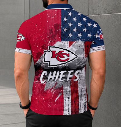 FINAL SALE - NEW CUSTOMIZED NFL01 KCC KANSAS CITY CHIEFS POLO SHIRT