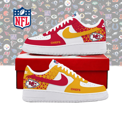 SPECIAL EDITION - NEW CUSTOMIZED NFL01 KCC KANSAS CITY CHIEFS AF1 SHOES