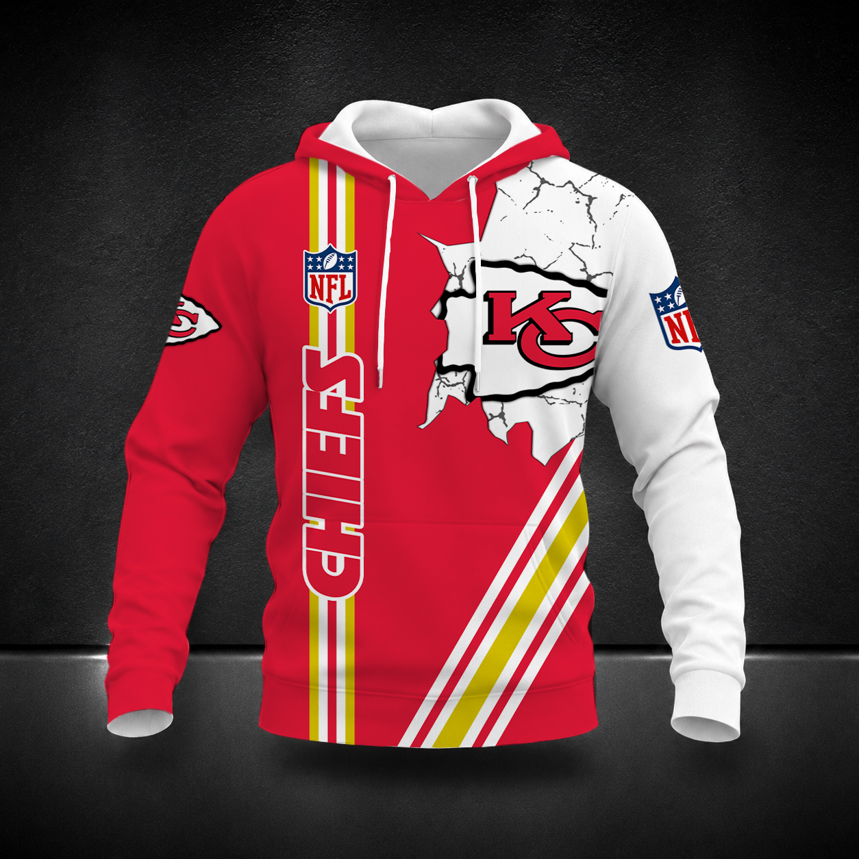 FINAL SALE- NEW CUSTOMIZED NFL01 KCC KANSAS CITY CHIEFS T-SHIRT, POLO SHIRT, ZIP POLO SHIRT, SWEATSHIRT, HOODIE & ZIP HOODIE