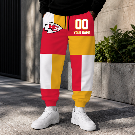 VIRAL EDITION - NEW CUSTOMIZED NFL01 KCC KANSAS CITY CHIEFS SWEATPANTS