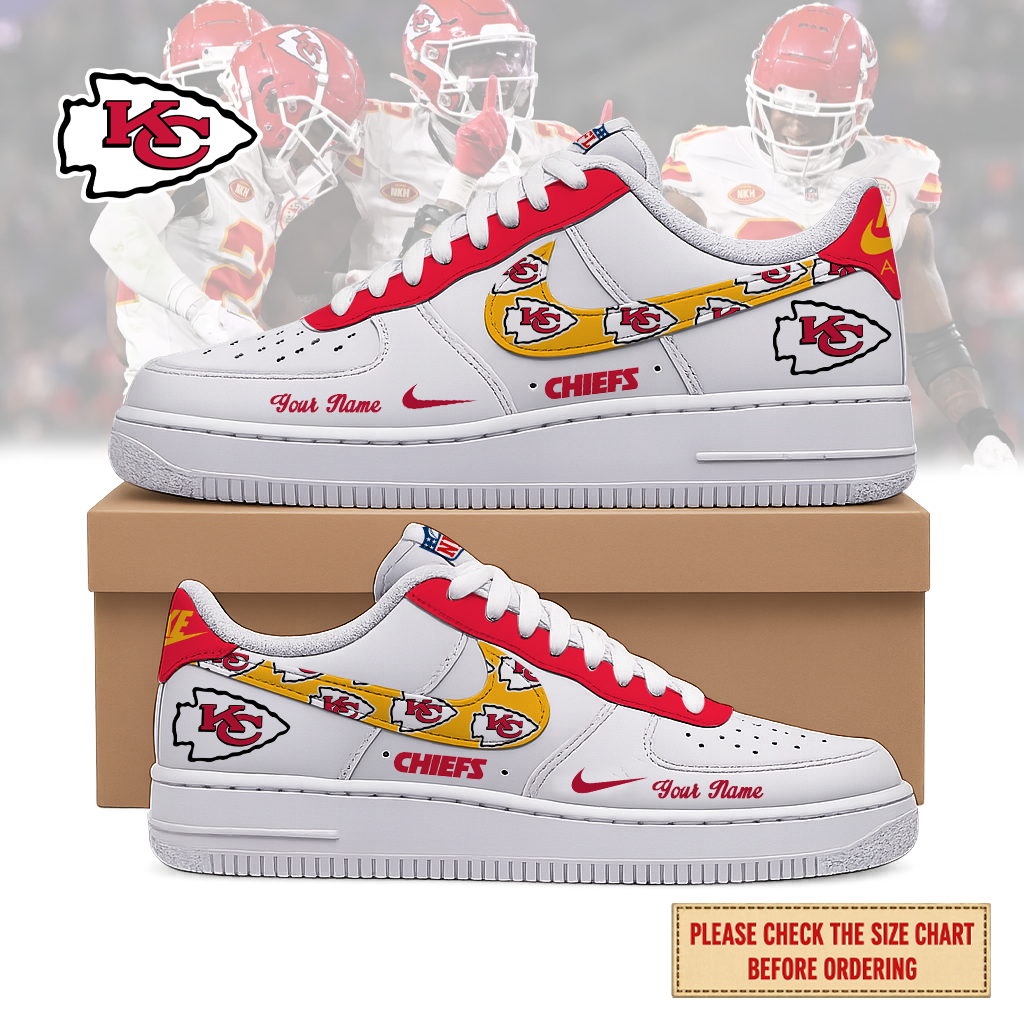 VIRAL EDITION - NEW CUSTOMIZED NFL01 KCC KANSAS CITY CHIEFS AF1 SHOES