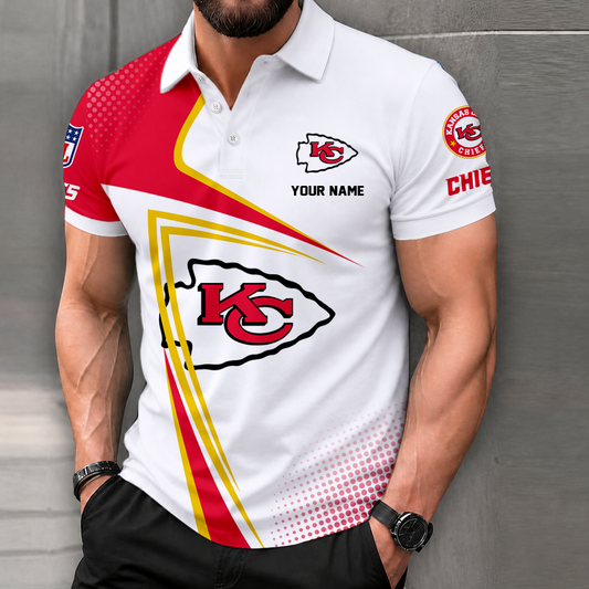 FINAL SALE - NEW CUSTOMIZED NFL01 KCC KANSAS CITY CHIEFS T-SHIRT, POLO SHIRT, ZIP POLO SHIRT, SWEATSHIRT, HOODIE & ZIP HOODIE