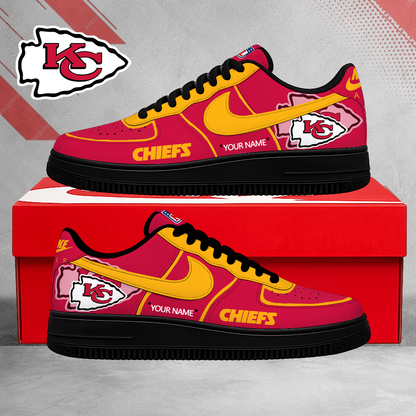 EXCLUSIVE EDITION - NEW CUSTOMIZED NFL01 KCC KANSAS CITY CHIEFS AF1 SHOES