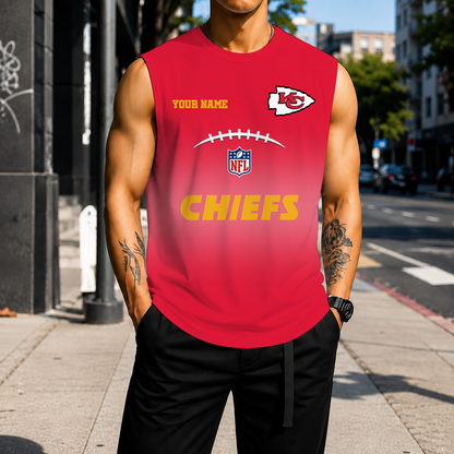 VIRAL EDITION - NEW CUSTOMIZED NFL01 KCC KANSAS CITY CHIEFS MEN'S GYM SHIRT