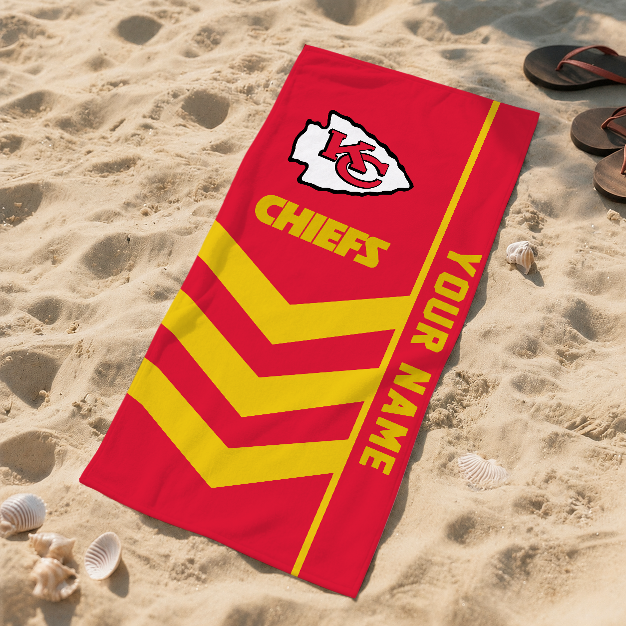 HOT DEAL - NEW CUSTOMIZED NFL01 KCC KANSAS CITY CHIEFS BEACH TOWEL