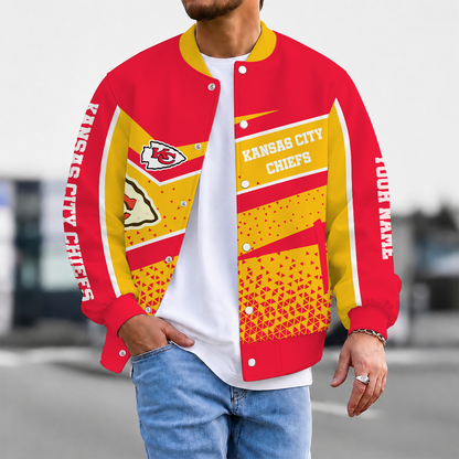 FLASH SALE - NEW CUSTOMIZED NFL01 KCC KANSAS CITY CHIEFS SATIN VARSITY & BASEBALL JACKET