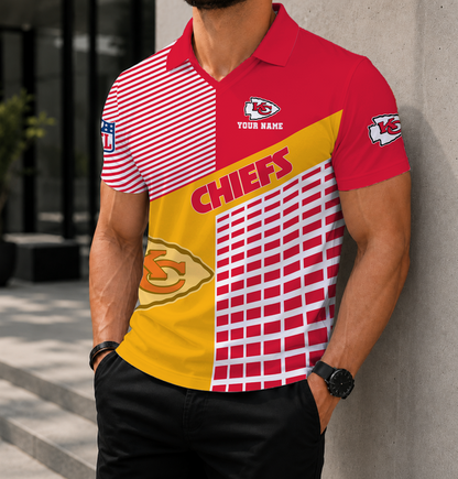 FINAL SALE - NEW CUSTOMIZED NFL01 KCC KANSAS CITY CHIEFS POLO SHIRT
