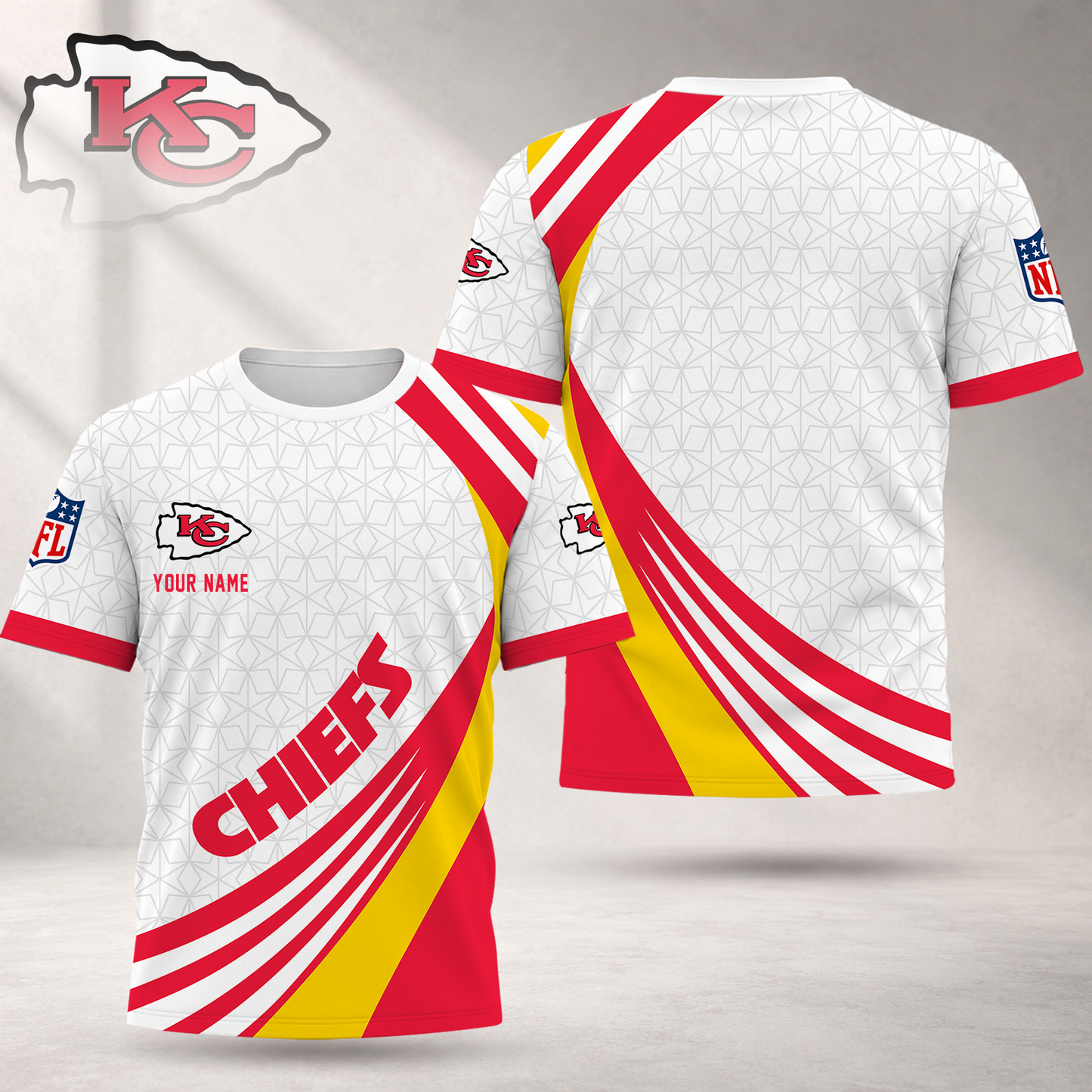 FINAL SALE - NEW CUSTOMIZED NFL01 KCC KANSAS CITY CHIEFS T-SHIRT, POLO SHIRT, ZIP POLO SHIRT, SWEATSHIRT, HOODIE & ZIP HOODIE