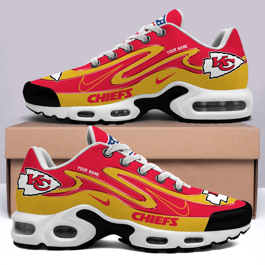 FINAL SALE - NEW CUSTOMIZED NFL01 KCC KANSAS CITY CHIEFS AIR MAX PLUS SNEAKERS