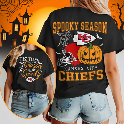 FLASH SALE - NEW CUSTOMIZED NFL01 KCC KANSAS CITY CHIEFS HALLOWEEN T-SHIRT, HOODIE & ZIP HOODIE