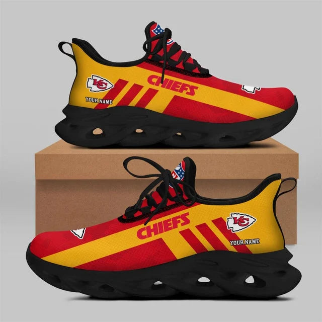 VIRAL EDITION - NEW CUSTOMIZED NFL01 KCC KANSAS CITY CHIEFS UNISEX MAX SOUL SHOES