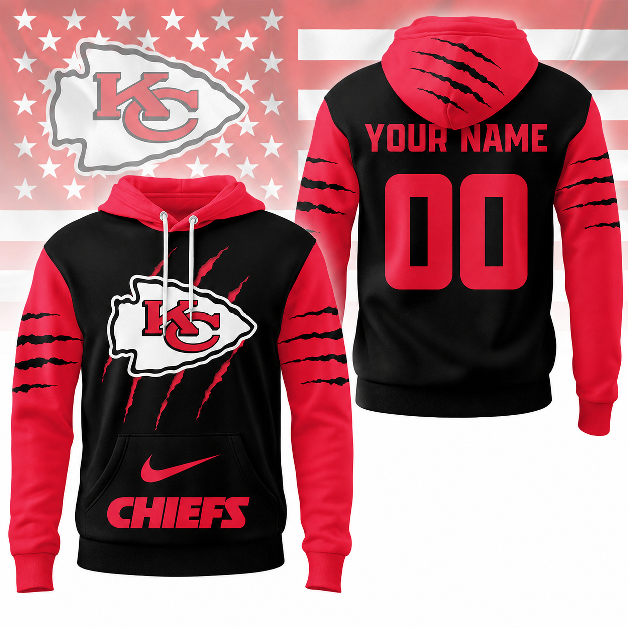 VIRAL EDITION - NEW CUSTOMIZED NFL01 KCC KANSAS CITY CHIEFS T-SHIRT, POLO SHIRT, ZIP POLO SHIRT, SWEATSHIRT, HOODIE & ZIP HOODIE