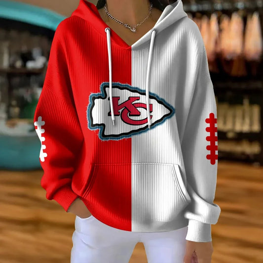 VIRAL EDITION - NEW CUSTOMIZED NFL01 KCC KANSAS CITY CHIEFS RIBBED HOODIE & SWEATSHIRT