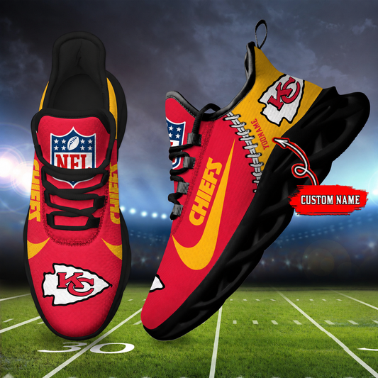 LIMITED EDITION - NEW CUSTOMIZED NFL01 KCC KANSAS CITY CHIEFS UNISEX MAX SOUL SHOES