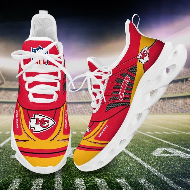 SPECIAL EDITION - NEW CUSTOMIZED NFL01 KCC KANSAS CITY CHIEFS UNISEX MAX SOUL SHOES