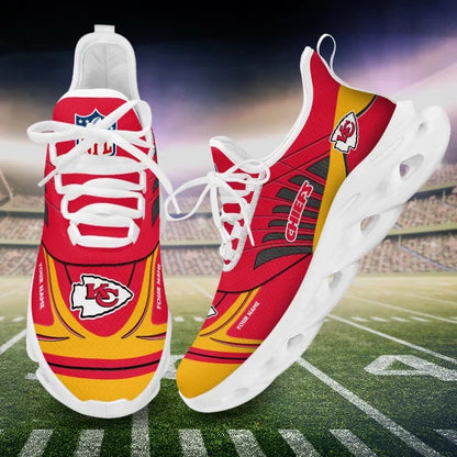 SPECIAL EDITION - NEW CUSTOMIZED NFL01 KCC KANSAS CITY CHIEFS UNISEX MAX SOUL SHOES