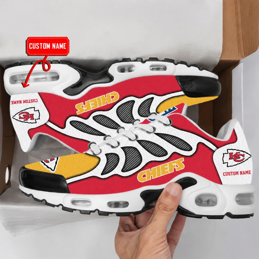 HOT DEAL - NEW CUSTOMIZED NFL01 KCC KANSAS CITY CHIEFS AIR MAX PLUS SNEAKERS