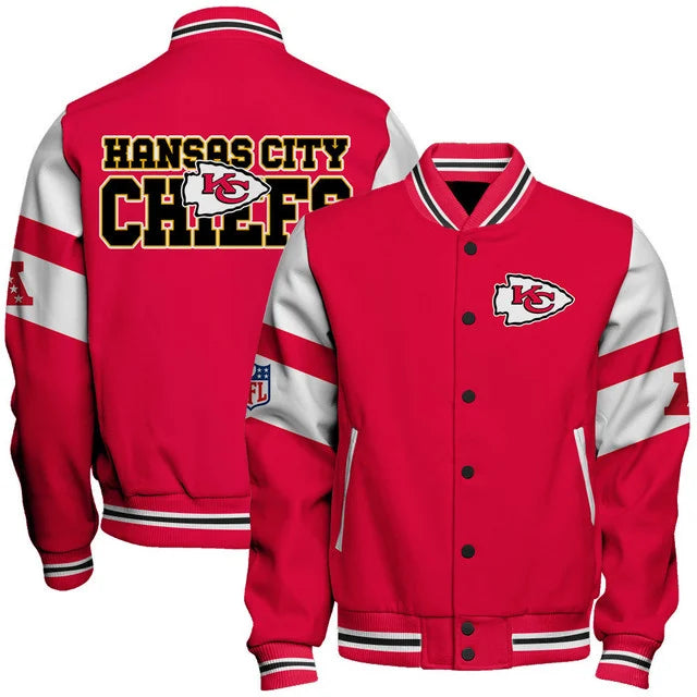 VIRAL EDITION - NEW CUSTOMIZED NFL01 KCC KANSAS CITY CHIEFS SATIN VARSITY & BASEBALL JACKET