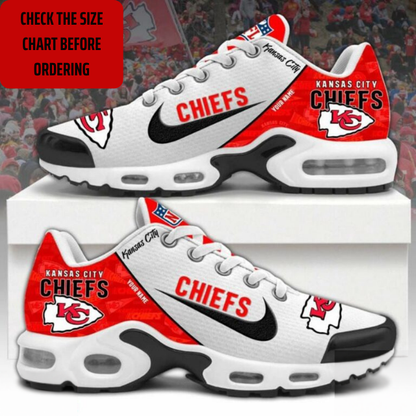 LIMITED EDITION - NEW CUSTOMIZED NFL01 KCC KANSAS CITY CHIEFS AIR MAX PLUS SNEAKERS