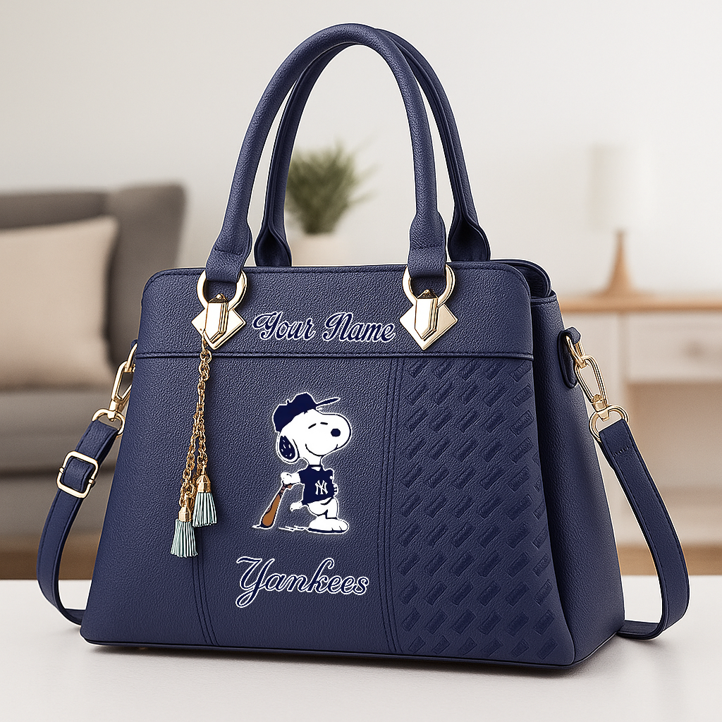 LIMITED EDITION - NEW CUSTOMIZED MLB01 NYY NY YANKEES ZIP HANDBAG MULTICOLOR