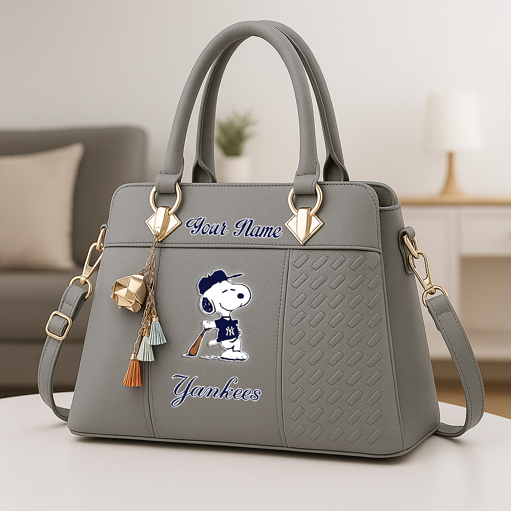 LIMITED EDITION - NEW CUSTOMIZED MLB01 NYY NY YANKEES ZIP HANDBAG MULTICOLOR