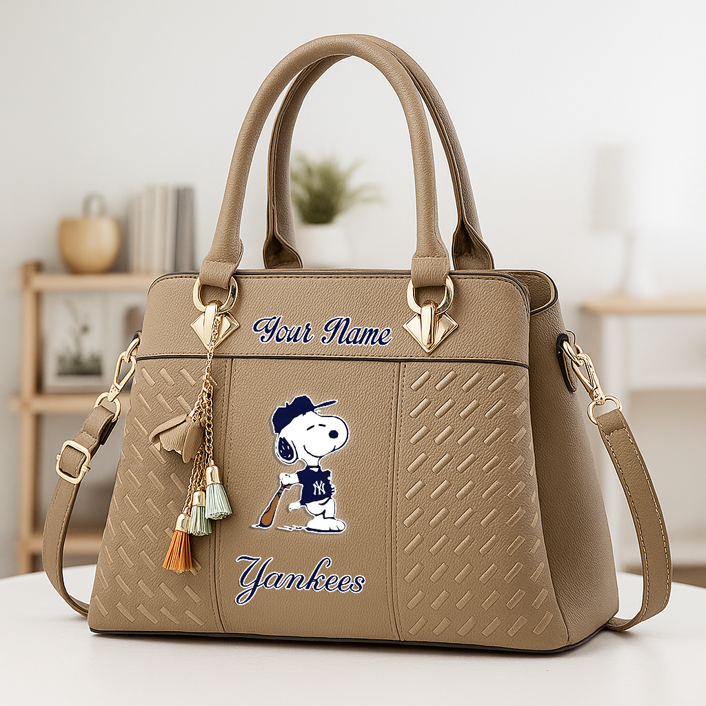 LIMITED EDITION - NEW CUSTOMIZED MLB01 NYY NY YANKEES ZIP HANDBAG MULTICOLOR