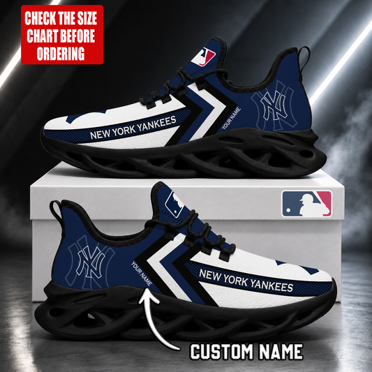 FINAL SALE - NEW CUSTOMIZED MLB01 NYY NEW YORK YANKEES MAX SOUL SHOES
