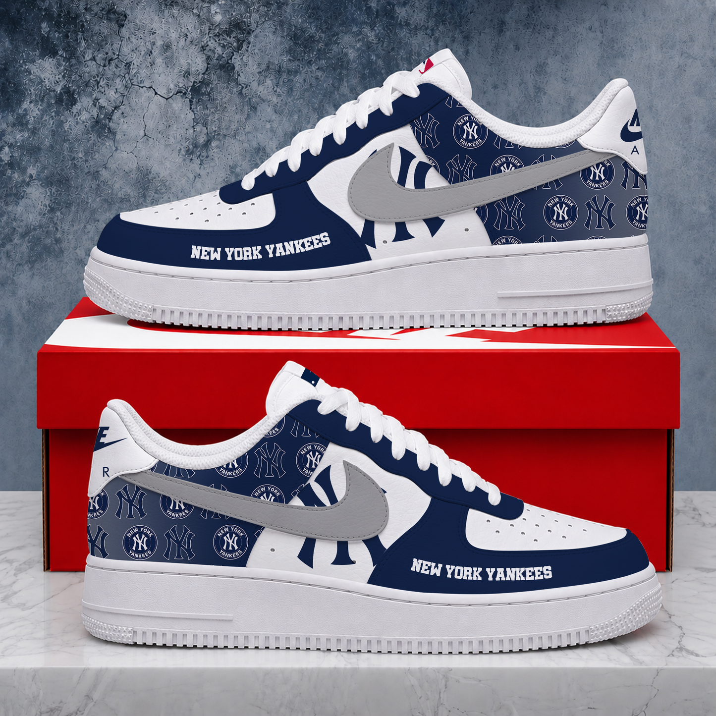 VIRAL EDITION - NEW CUSTOMIZED MLB01 NYY NEW YORK YANKEES AF1 SHOES