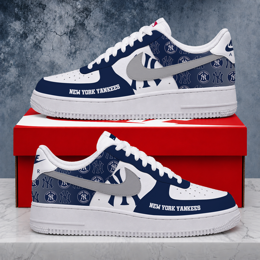 VIRAL EDITION - NEW CUSTOMIZED MLB01 NYY NEW YORK YANKEES AF1 SHOES